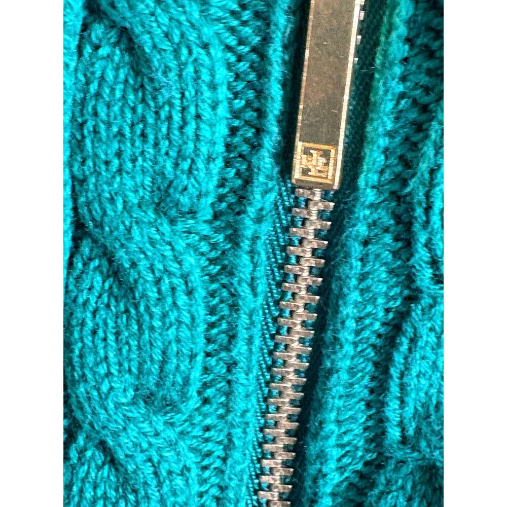 Lauren Ralph Lauren Cable Knit Full Zip Sweater Logo Pocket XL Preppy Old Money - Picture 5 of 7